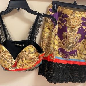 Versace Barocco lace-trim set